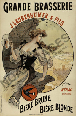 Grand Brasserie vintage beer ad poster 12x18