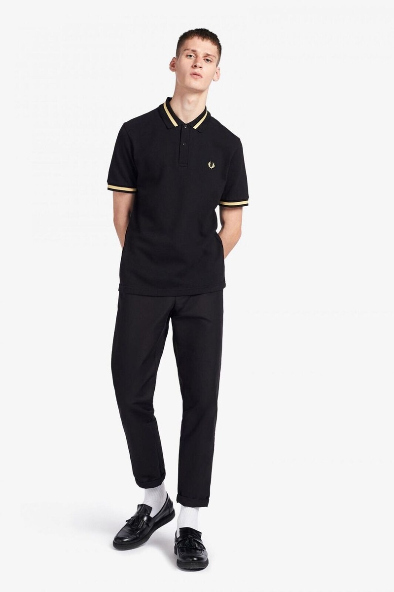 Fred Perry Reissues Original Single Tipped Polo Black Champagne