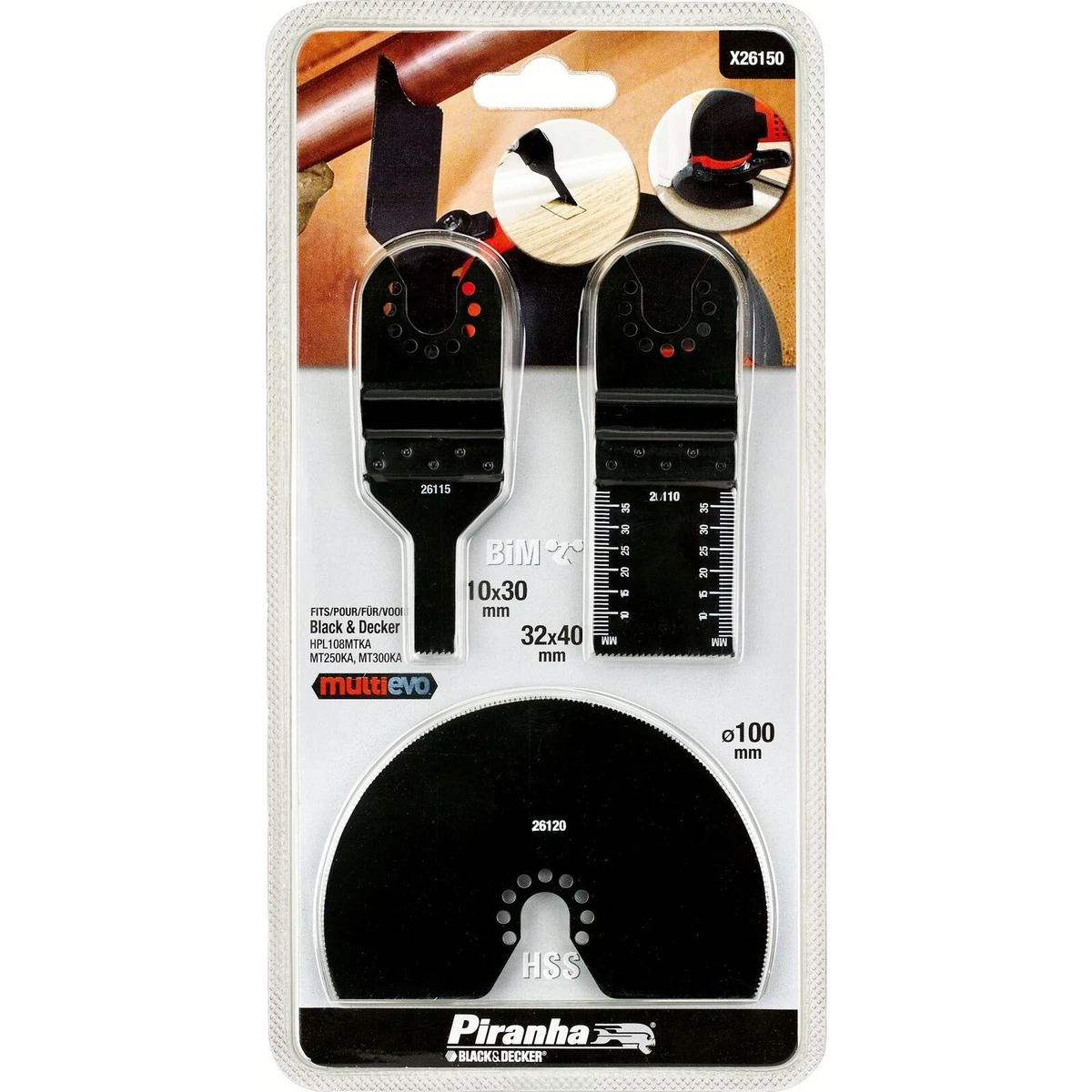 Black & Decker X26150 3 Piece Multi Tool BIM Blades X26110 X26115 