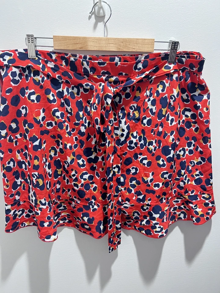 Lorraine Skirt Size 18 / US14 Red/Orange Blue White Frilled Hem Short Wrap BNWT - Image 4 of 4