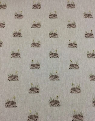 Chatham Glyn Hedgehogs Linen Look Fabric for Curtain/ Upholstery/Cushions