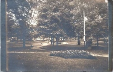 Real Photo Postcard Park Scene - AZO RPPC Card c1907-1918