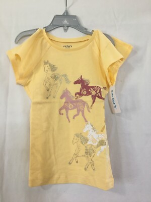NWT Carter's Horse Tee Shirt Top Girls Short Sleeve Yellow Many sizes