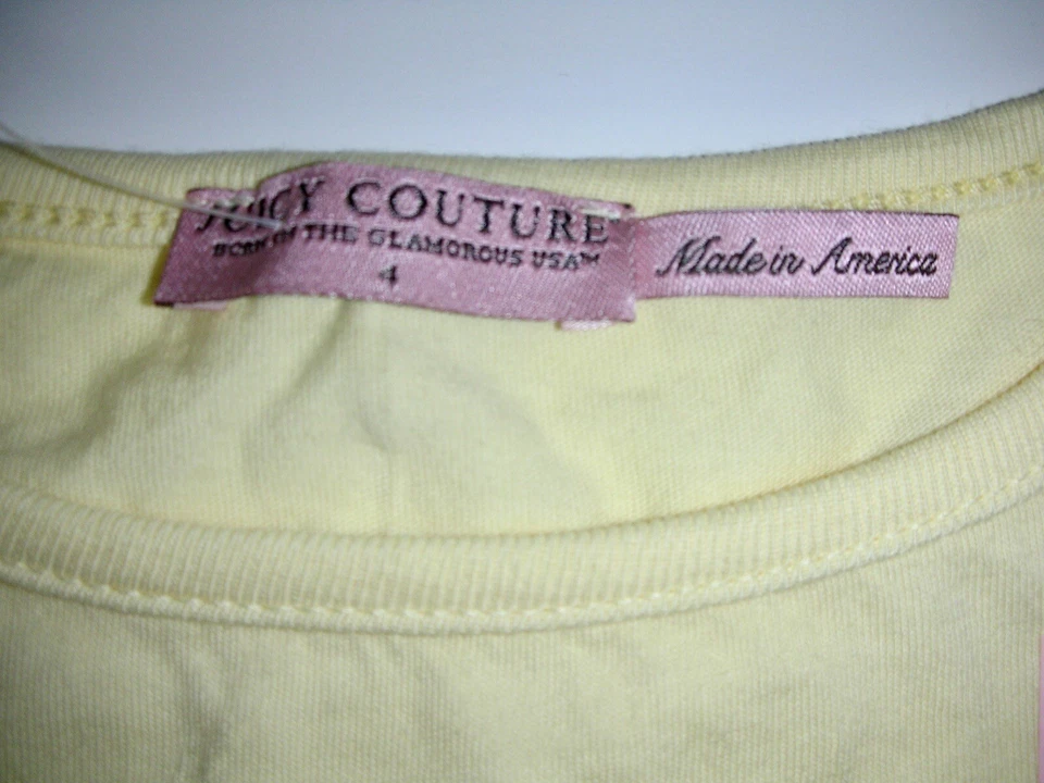Juicy Couture Camiseta Amarilla Logo Talla 4 Totalmente Nueva De Colección Foto 4 de 4