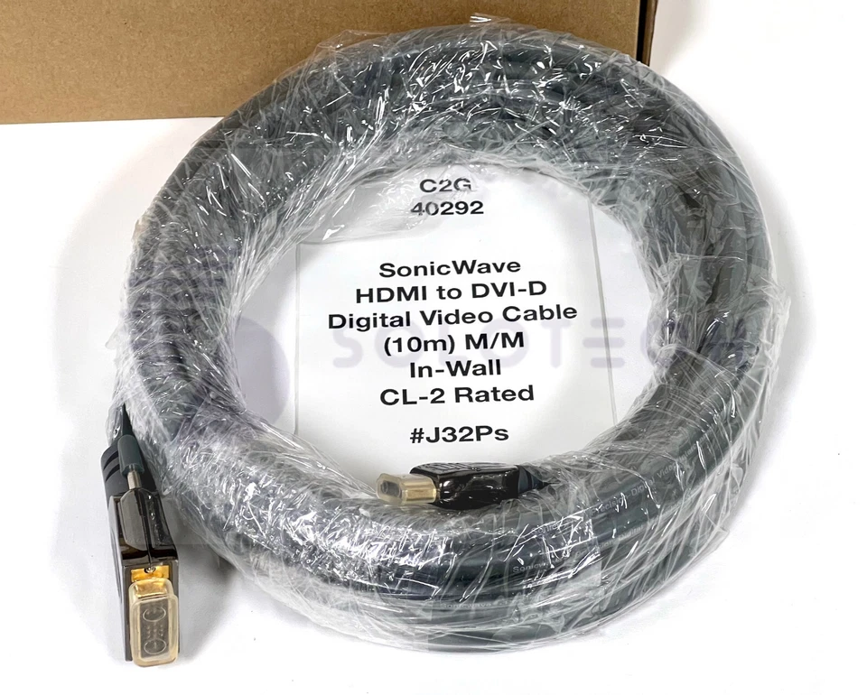 C2G 40292  SonicWave, HDMI-to-DVI-D Digital Video Cable, 10m (32.8ft)  #J32Ps - Image 4 of 4