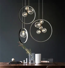 Luxury Dining Room Clear Glass Light Duplex Villa Chandelier Lamp Pendant Light