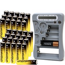  BRAND NEW  12-Type Battery Tester Grey with LCD Display  36x AAA Batteries