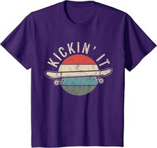 Kickin' It Skateboard Retro Vintage Gift Youth Unisex T-shirt