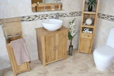 Bathroom vanity sink unit slimline oak & painted options with tap set A* quality