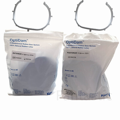 Dental Kerr 3D Rubber Dam Sheets OptiDam Anatomical Frame Anterior Posterior