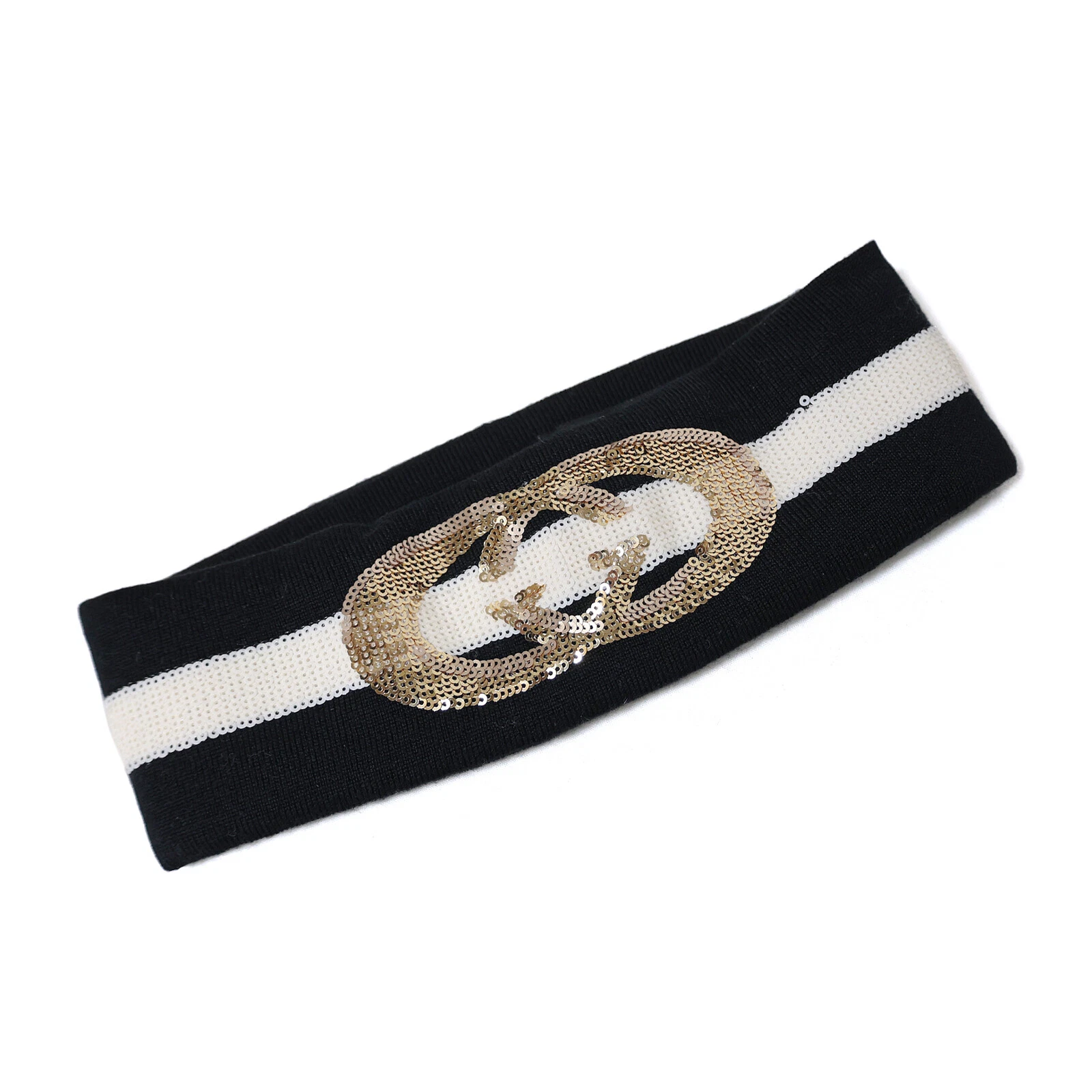 VENTE GUCCI GG logo paillettes tricot unisexe femme noir homme accessoires