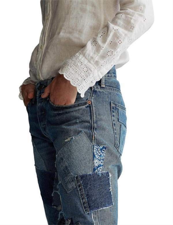 Polo Ralph Lauren Avery Patchwork Distressed Boyfriend Jean