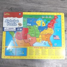 NEW Wooden USA Regions Map Puzzle for Kids, 26 PCS United States Puzzle US Map