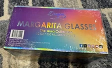 Dragon Glassware Margarita Glasses The Aura Collection  Double Wall 2 Set NEW