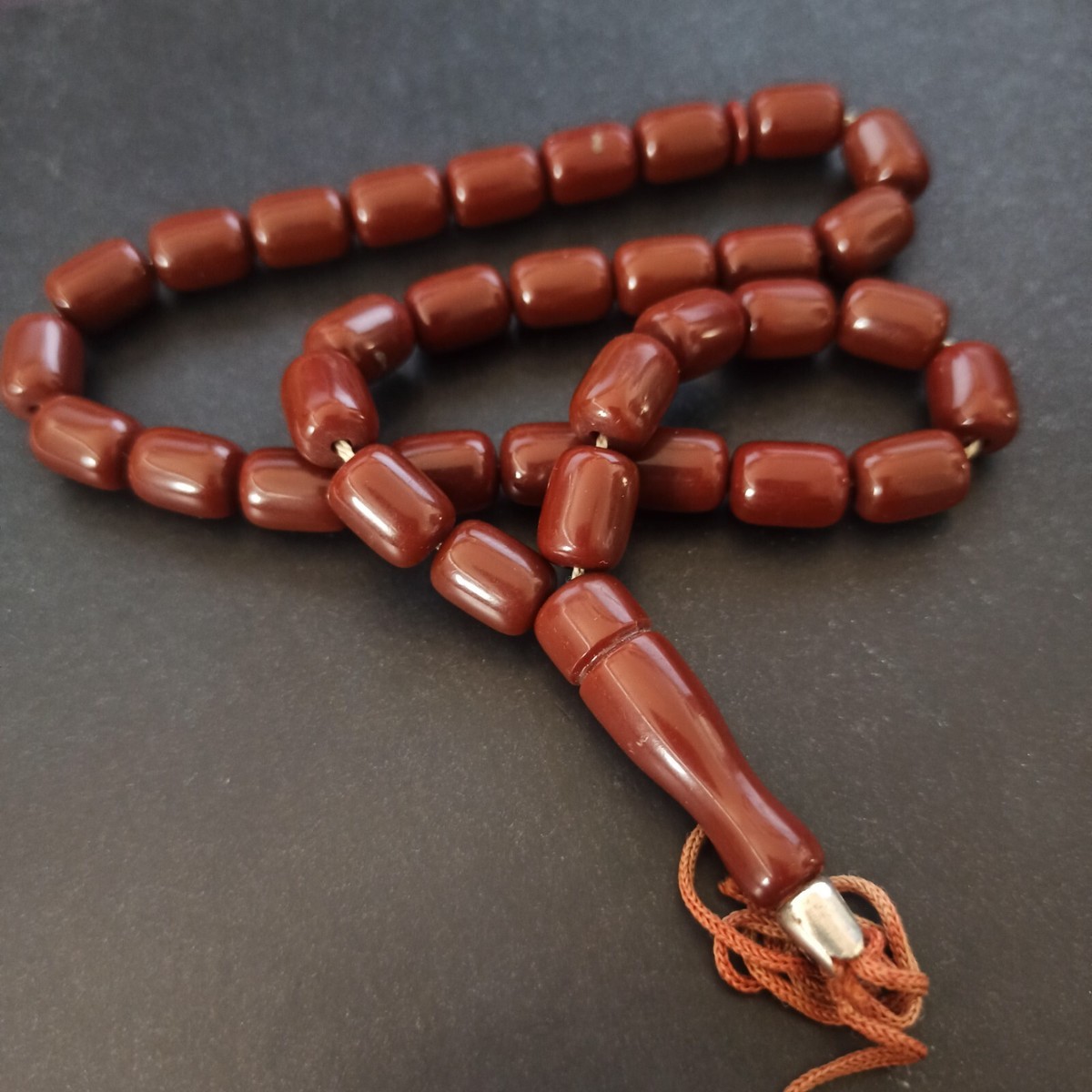 Vintage Masbaha Misbaha Old Islamic Prayer Brown Tasbih 33 Beads