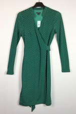 Ann Taylor Dress Womens 2 Petite Green Plaid Wrap Midi Long Sleeve Boho Chic NWT