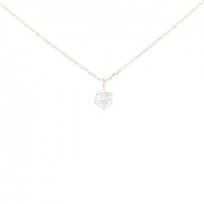 Authentic K18YG Solitaire Diamond Necklace 0.15CT  #270-003-930-7825
