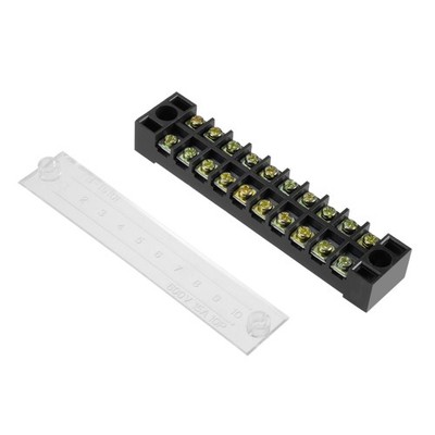 3 PCS 10 Positions Dual Rows Wire Barrier Block Terminal Strip TB-1510L 600V 15A