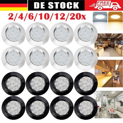 2-20x LED Einbaustrahler 12V Wohnmobil Wohnwagen Flach Deckenspots Innenleuchten