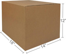 10 Pack Cardboard Moving Boxes for Packing Medium Size 18" X 14" X 12" Brown