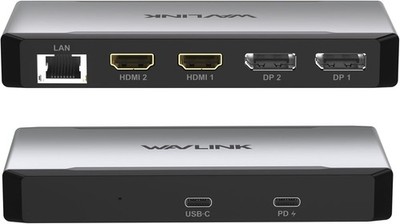 USB-C Docking Station Dual HDMI, 4-Monitor Dock, 100W PD, 5G Ethernet