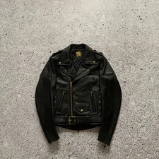 IXS Leather Jacket Motorcycle Biker Echtes Leder Black size 48 (S)