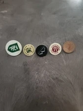 Vintage Lot of 5 Plastic Golf Ball Markers