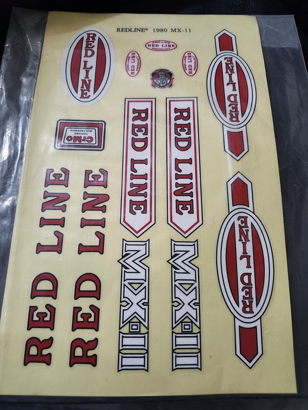 Redline 1980 MX-11 Bicycle Decal Sticker Set 12pc Vinyl Glossy Red/White/Black