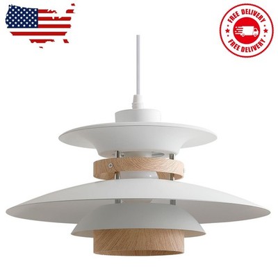 Modern Decor Adjustable Pendant Lamp Kitchen Island, Aluminum and Wood Finish..