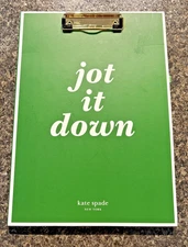 Kate Spade New York 'jot it down' Clipboard with Notepad Green and White Gold