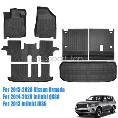 For 2014-2020 Infiniti QX60 Nissan Pathfinder TPE Floor Mats & Trunk Cargo Liner