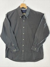 Tommy Hilfiger Men  s Shirt Large Blue Green Red Plaid Button Down Long Sleeve
