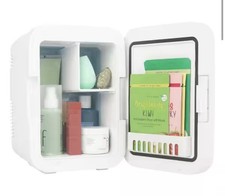 Home-Complete Portable Beauty Skincare LED Mirror Mini Refrigerator White 4L