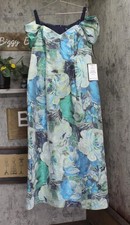 Aidan Mattox by Adrianna Papell Floral Jacquard Pleated Gown Dress Blue Multi 18