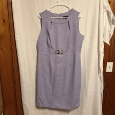Tahari Arthur S. Levine Lavender Chevron Sleeveless Sheath Knee Dress Size 16