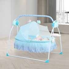 Crib Infant Rocker Cot w/ Bluetooth 0-18 Months Electric Swing Bed Baby Cradle