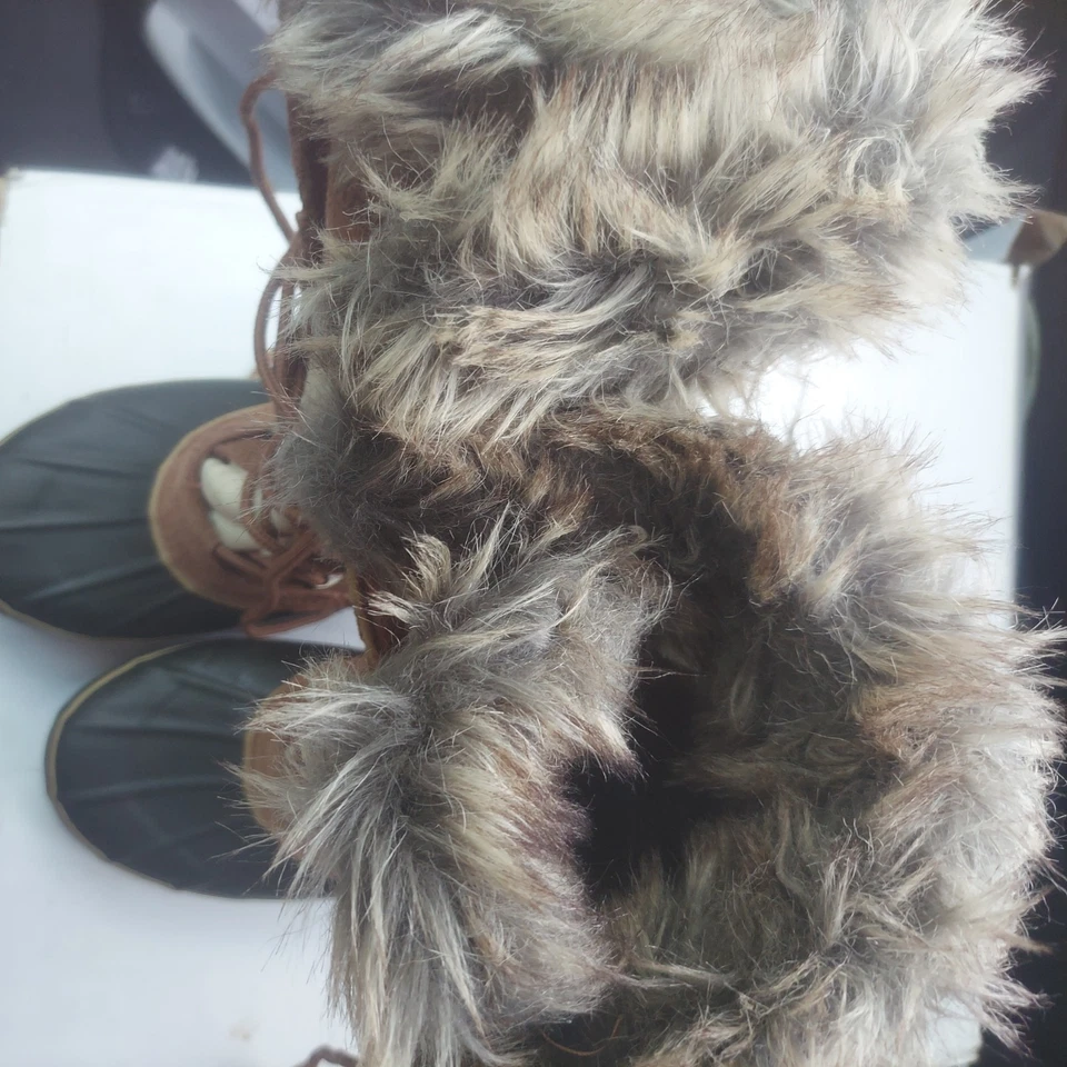 Super Nice KHOMBU 女式北欧 2 雪地靴 6 码人造毛皮衬里二手状况完好 — 第 3/4 张图片