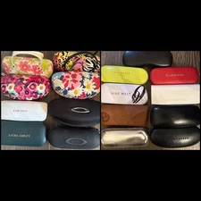 Assorted Bundle Lot of 18 Sunglasses/Glasses Cases -SOLD AS IS Generic & Brand