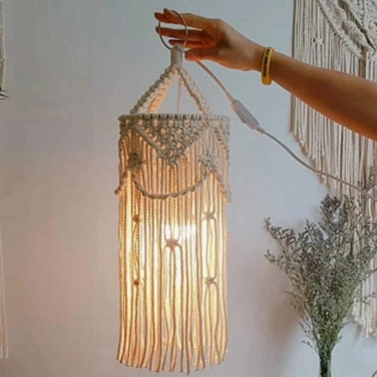 2X Chandelier Boho Decor Hand-Woven Charm Macrame Wall Hanging Home Bunk6402