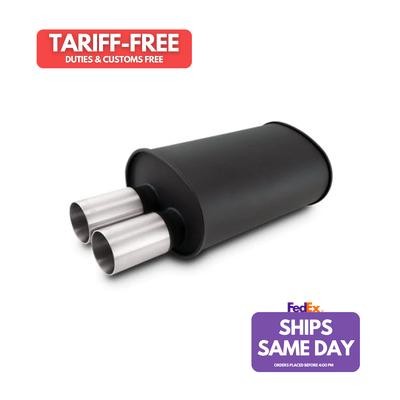 Vibrant 12326, One Black Stainless Streetpower Flat Black Oval Muffler 3In Inlet