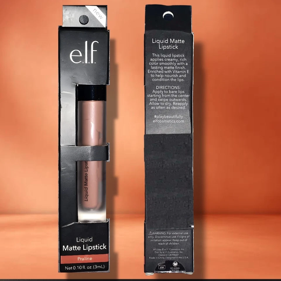 E.l.f. Liquid Matte Lipstick Praline 81166 .10 fl oz. Vitamin Enriched Lip Color - Image 4 of 4