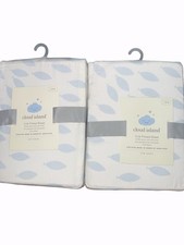 2-Crib Fitted Sheets Cloud Island 100 cotton for Standard Crib Mattresses NEW