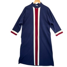 Vanity Fair Vintage 70s Navy Blue Fleece Velour Zip-Front Robe Women M