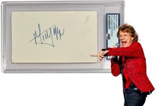 Mick Jagger Signed Autograph, Index 3x5. Rolling Stones. Rock & Roll Legend. PSA