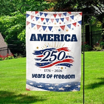 USA 250th Anniversary Garden Flag, 1776 2026 Freedom Patriotic Yard Decor