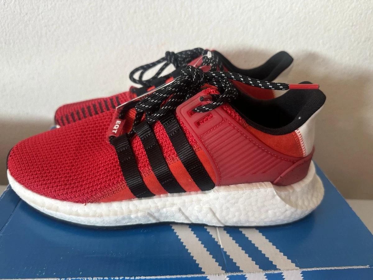Adidas EQT Support 93/17 Grey Black Scarlet CQ2397 Men\'s Size 10.5 Boost Running Adidas EQT Support 93/17 Grey Black Scar | Mercari main image 4