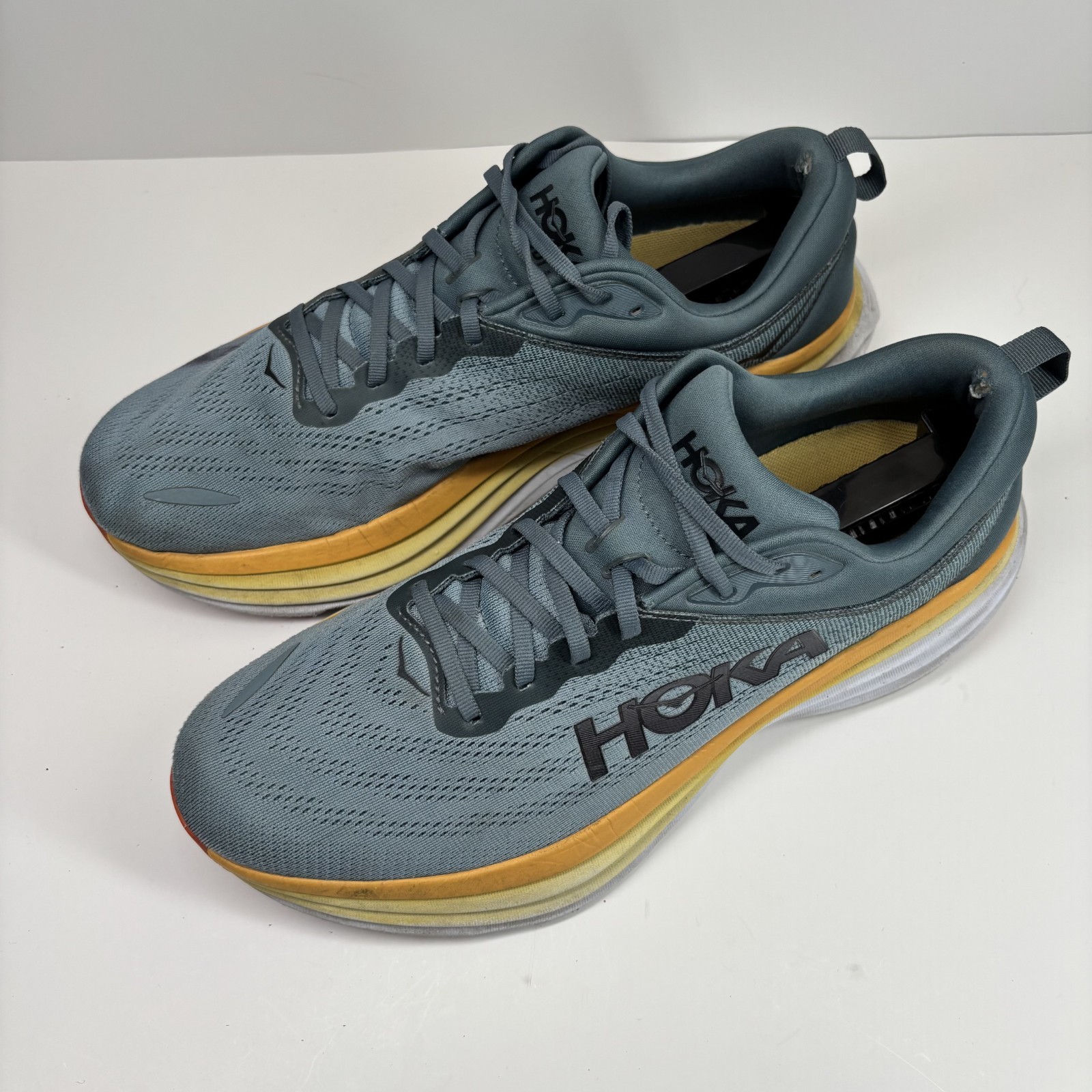 HOKA Bondi 8 Men's US 11.5 2E Goblin Blue/Mountain Spring Wide Road Running Shoe thumbnail 2