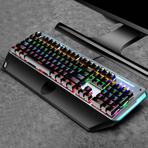 Kabelgebundene Mechanische Tastatur 104 Tasten Blauer Schalter USB-LED-Unte KUI - Bild 15 von 19