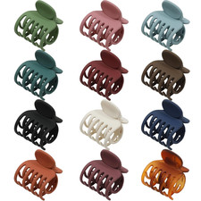 Small Claw Clips for Thin Hair, 1.6 " Matte Cute Hair Clips for Women, Double Ro