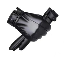 Leather Gloves For Men,Winter Warm Touch Screen Motor Gloves,Soft Cashmere Li...